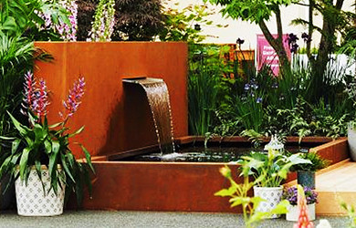 Outdoor Corten Rainfall Fountain